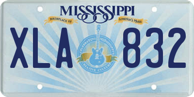 MS license plate XLA832