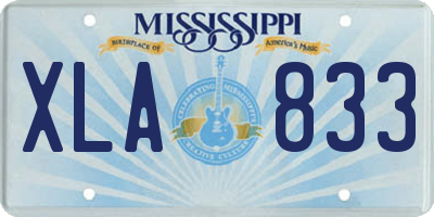 MS license plate XLA833