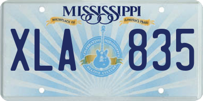 MS license plate XLA835