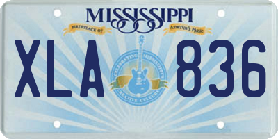 MS license plate XLA836