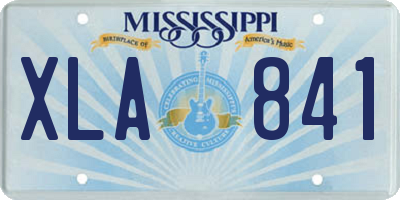 MS license plate XLA841