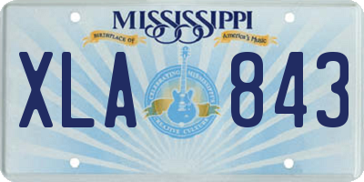 MS license plate XLA843