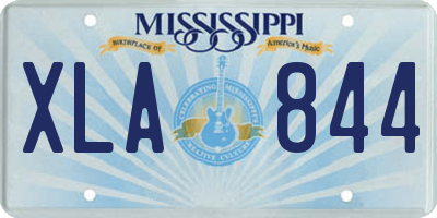 MS license plate XLA844