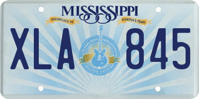 MS license plate XLA845
