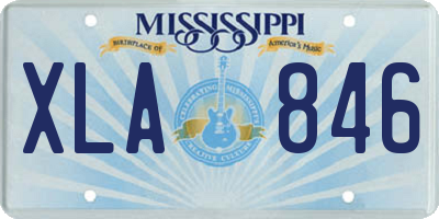 MS license plate XLA846