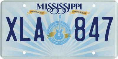 MS license plate XLA847