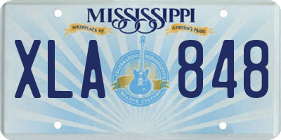 MS license plate XLA848