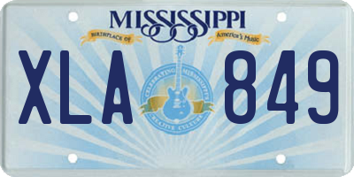 MS license plate XLA849