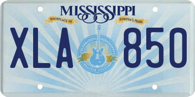 MS license plate XLA850