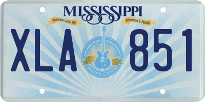 MS license plate XLA851