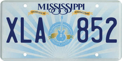 MS license plate XLA852