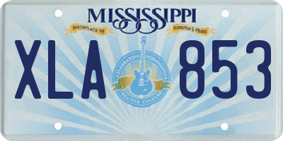 MS license plate XLA853