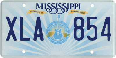 MS license plate XLA854