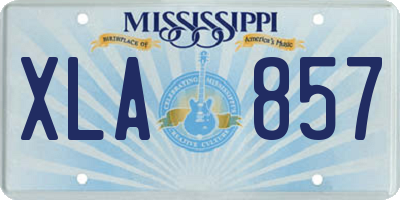 MS license plate XLA857