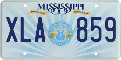 MS license plate XLA859