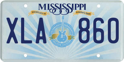 MS license plate XLA860