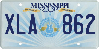MS license plate XLA862