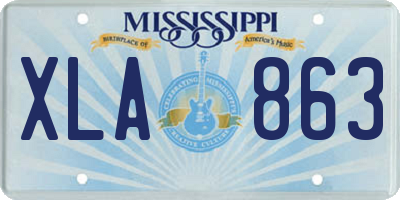 MS license plate XLA863