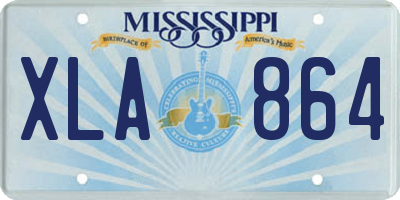 MS license plate XLA864