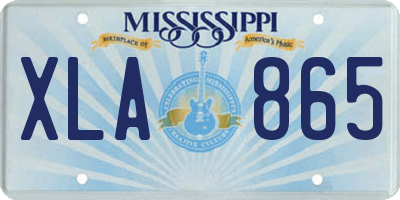 MS license plate XLA865
