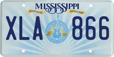 MS license plate XLA866