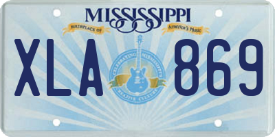 MS license plate XLA869