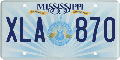 MS license plate XLA870