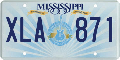 MS license plate XLA871