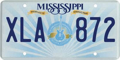 MS license plate XLA872