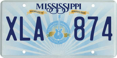 MS license plate XLA874