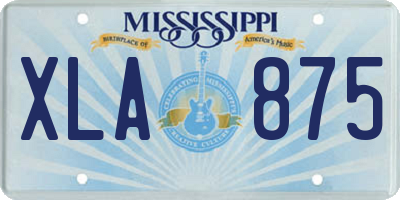 MS license plate XLA875