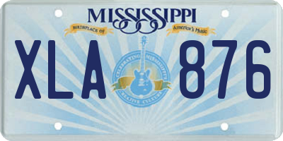 MS license plate XLA876