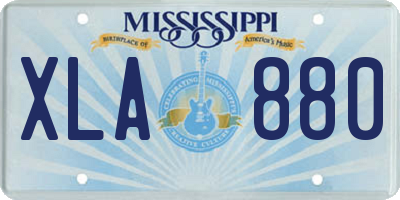 MS license plate XLA880