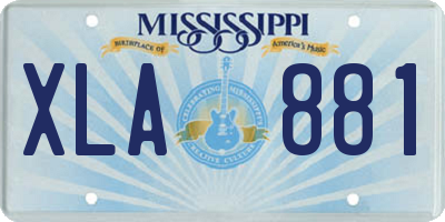MS license plate XLA881