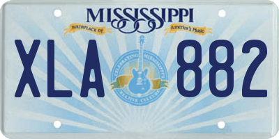 MS license plate XLA882