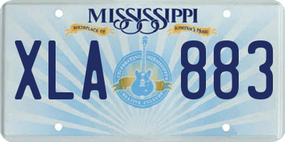MS license plate XLA883