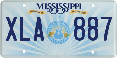 MS license plate XLA887