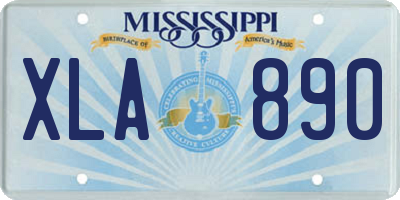 MS license plate XLA890