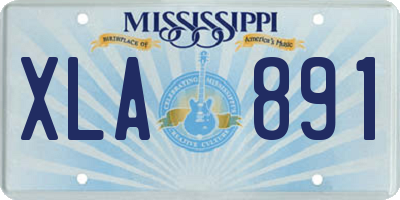 MS license plate XLA891