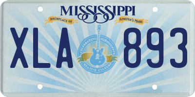 MS license plate XLA893