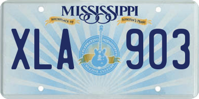 MS license plate XLA903