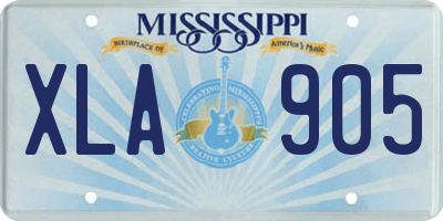 MS license plate XLA905