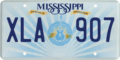 MS license plate XLA907