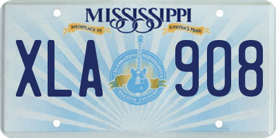 MS license plate XLA908