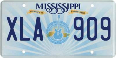 MS license plate XLA909