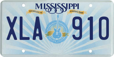 MS license plate XLA910