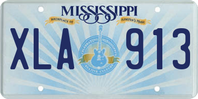 MS license plate XLA913