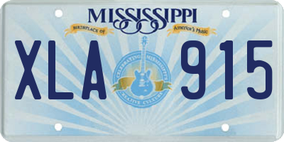 MS license plate XLA915