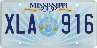 MS license plate XLA916
