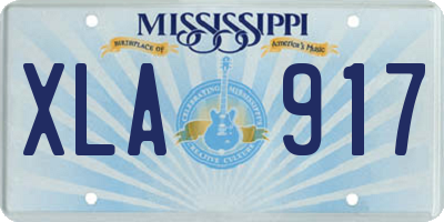 MS license plate XLA917